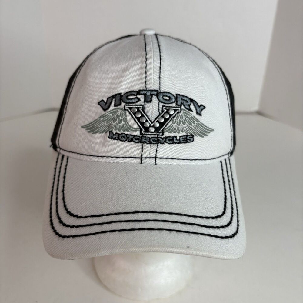 Victory Motorcycles Hat, White Cap, Adjustable, New Without Tags